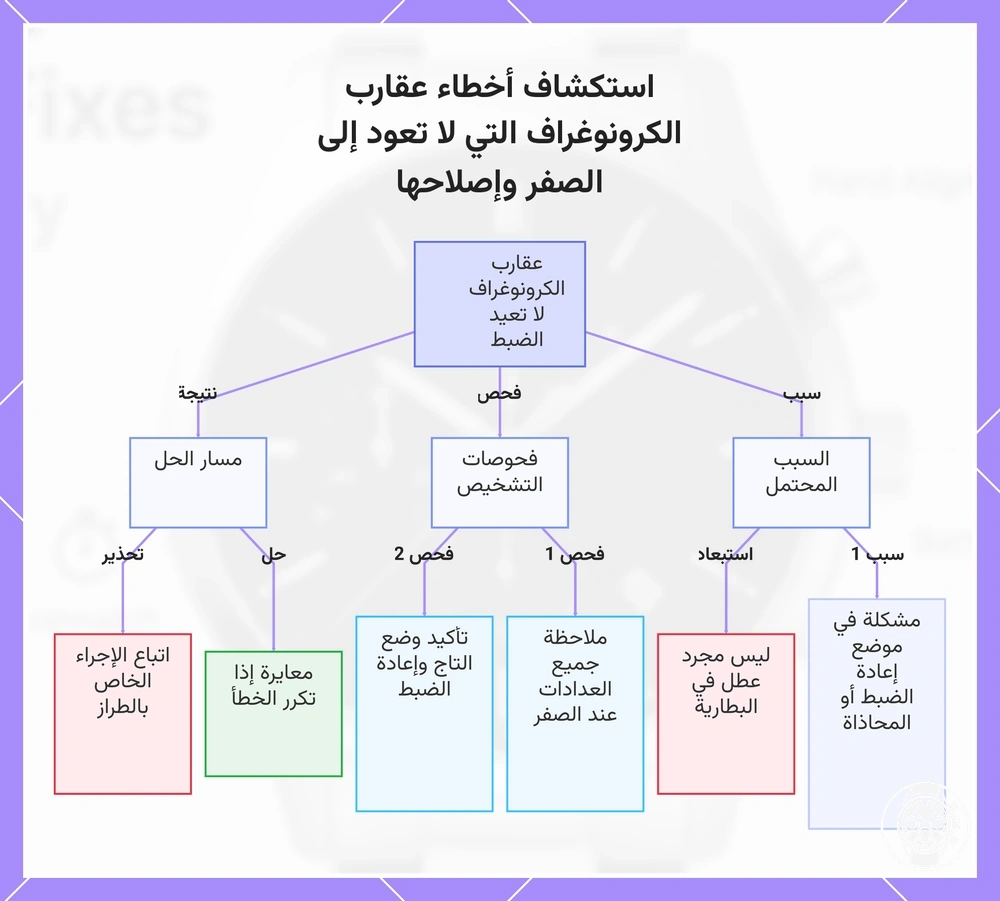 استكشاف أخطاء عقارب الكرونوغراف التي لا تعود إلى الصفر وإصلاحها