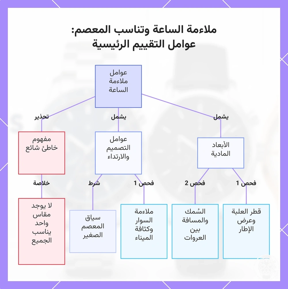 ملاءمة الساعة وتناسب المعصم: عوامل التقييم الرئيسية