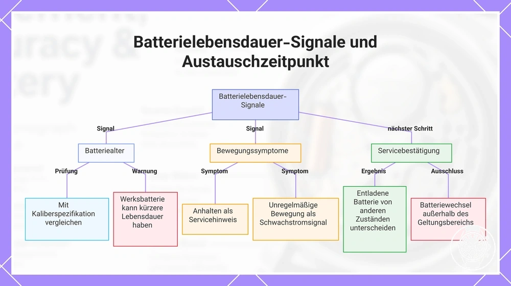 Batterielebensdauer-Signale und Austauschzeitpunkt