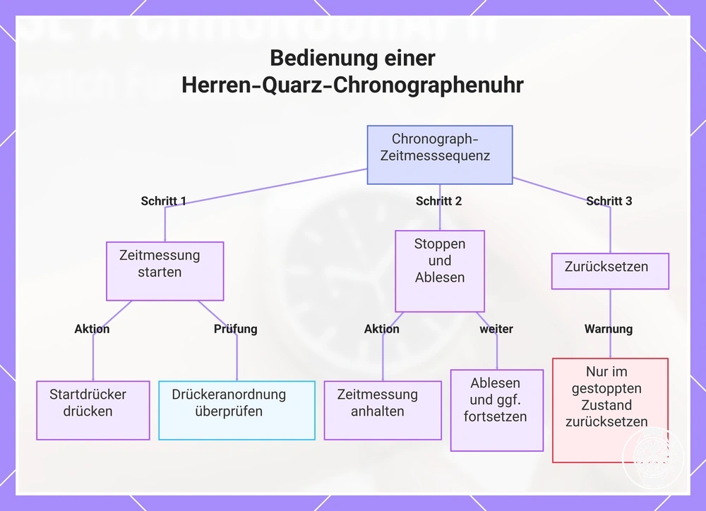 Bedienung einer Herren-Quarz-Chronographenuhr