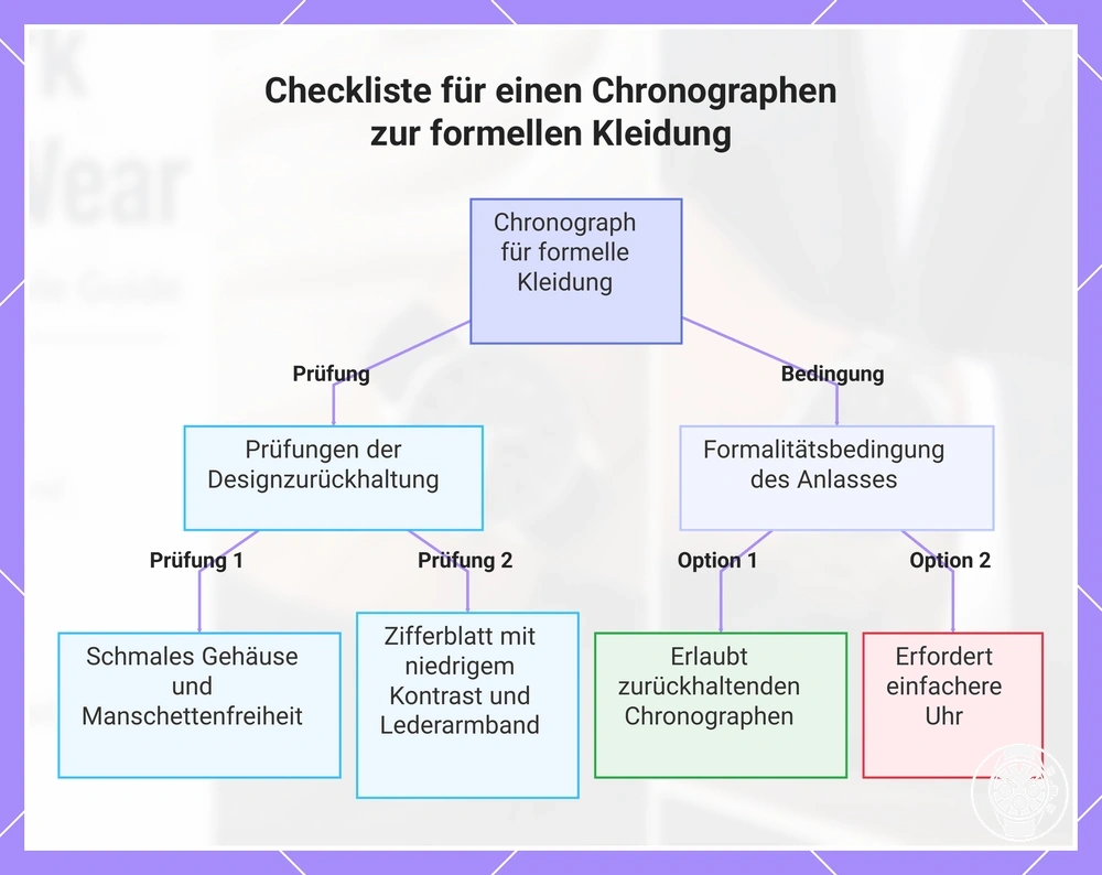 Checkliste für einen Chronographen zur formellen Kleidung