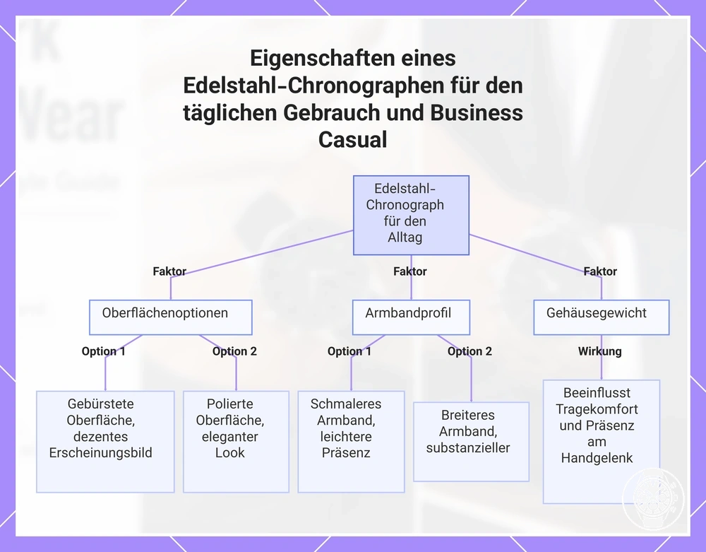 Eigenschaften eines Edelstahl-Chronographen für den täglichen Gebrauch und Business Casual