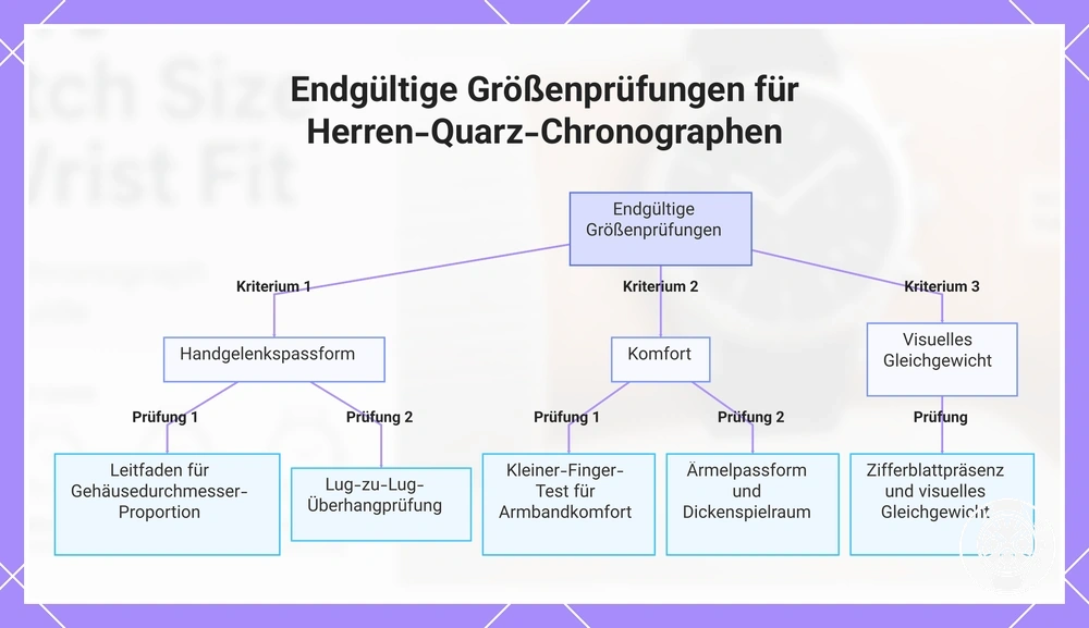 Endgültige Größenprüfungen für Herren-Quarz-Chronographen