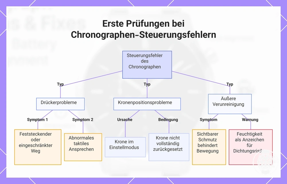 Erste Prüfungen bei Chronographen-Steuerungsfehlern