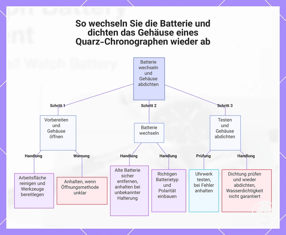 So wechseln Sie die Batterie und dichten das Gehäuse eines Quarz-Chronographen wieder ab