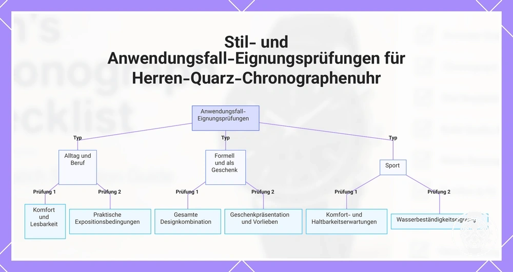 Stil- und Anwendungsfall-Eignungsprüfungen für Herren-Quarz-Chronographenuhr