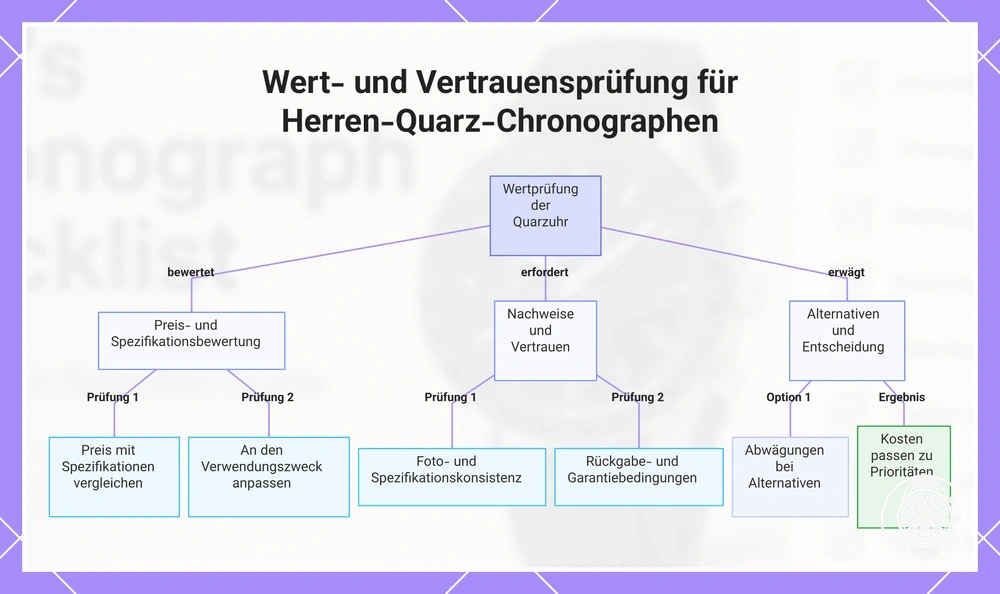 Wert- und Vertrauensprüfung für Herren-Quarz-Chronographen