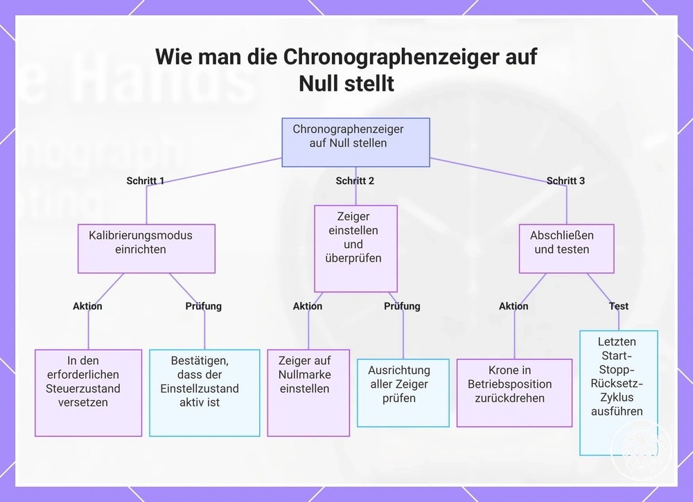 Wie man die Chronographenzeiger auf Null stellt