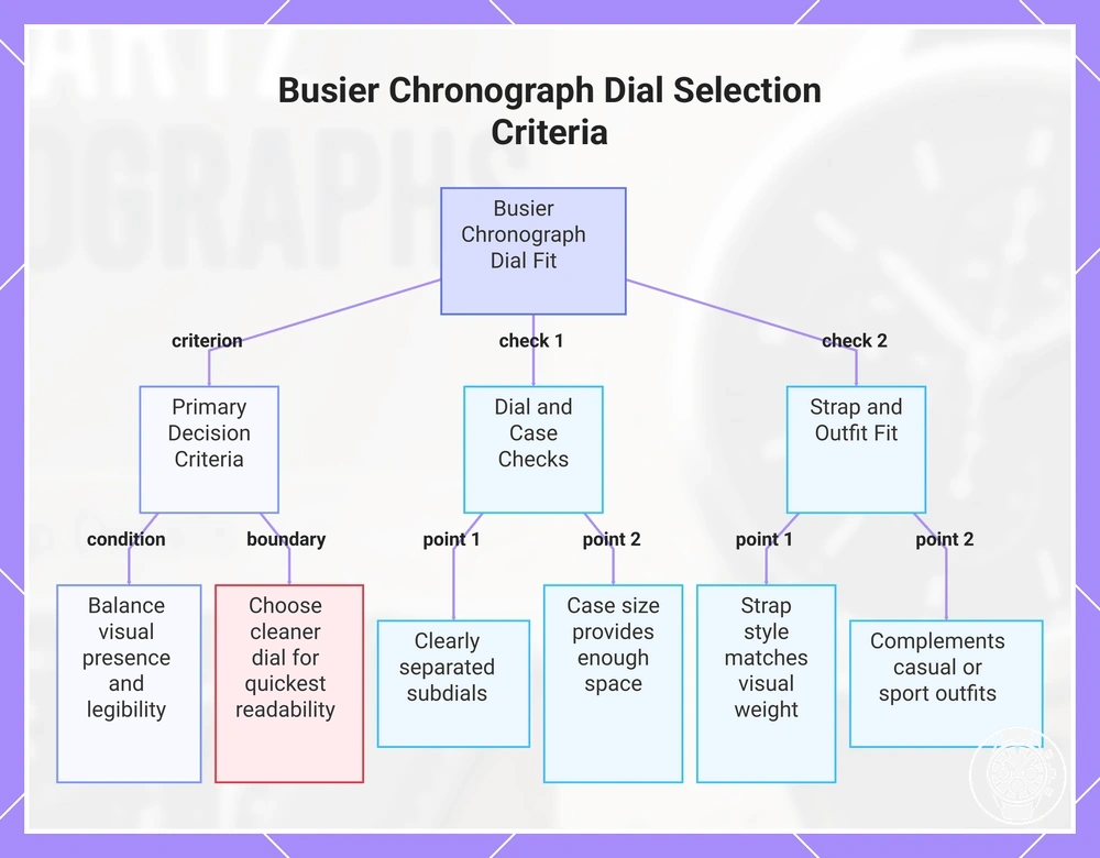 Busier Chronograph Dial Selection Criteria
