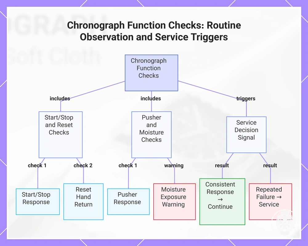 Chronograph Function Checks: Routine Observation and Service Triggers