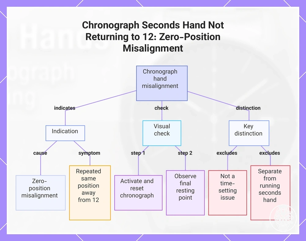 Chronograph Seconds Hand Not Returning to 12: Zero-Position Misalignment