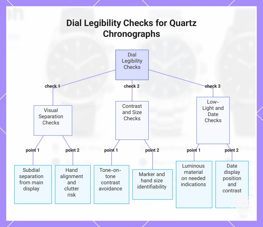 Dial Legibility Checks for Quartz Chronographs