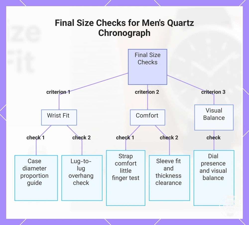 Final Size Checks for Men's Quartz Chronograph