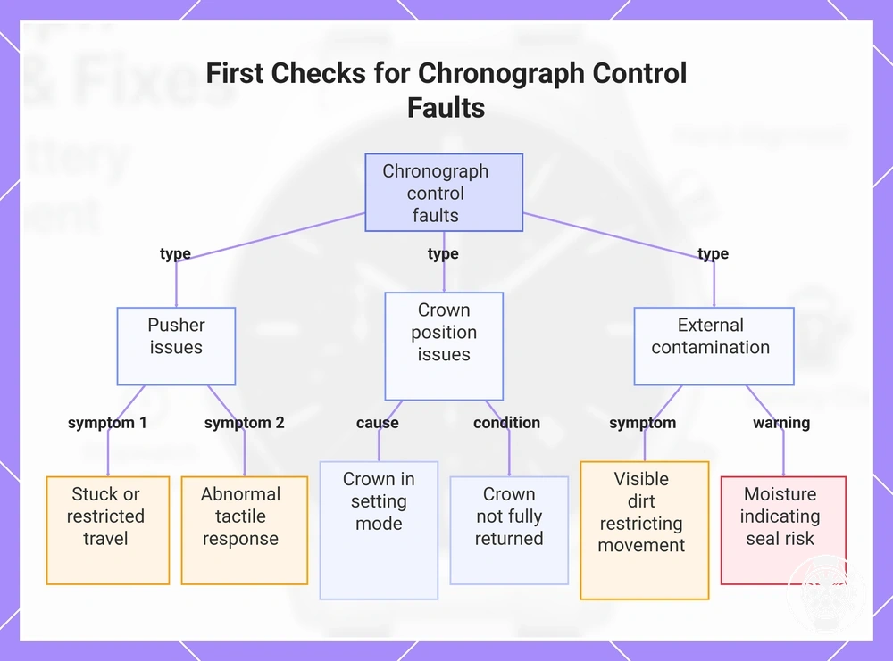 First Checks for Chronograph Control Faults