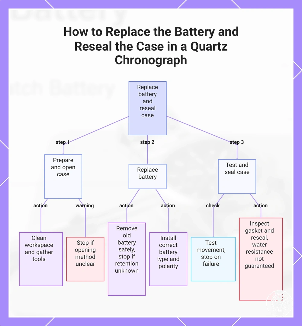 How to Replace the Battery and Reseal the Case in a Quartz Chronograph