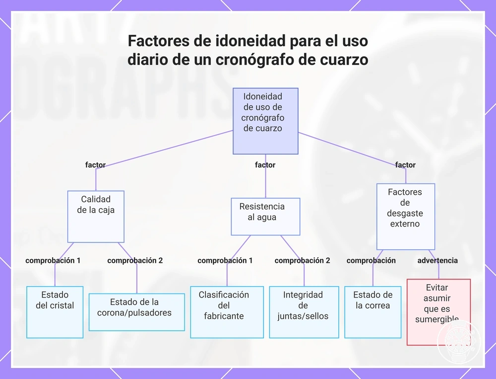 Factores de idoneidad para el uso diario de un cronógrafo de cuarzo