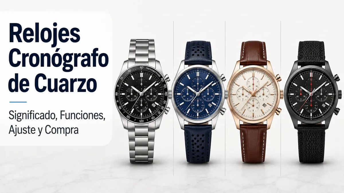 Selección de relojes cronógrafo de cuarzo para hombre con distintos diales, correas y cajas