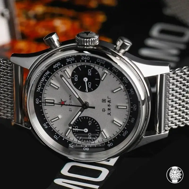Montre chronographe d’aviation à quartz pour homme avec boîtier étanche et bracelet en toile