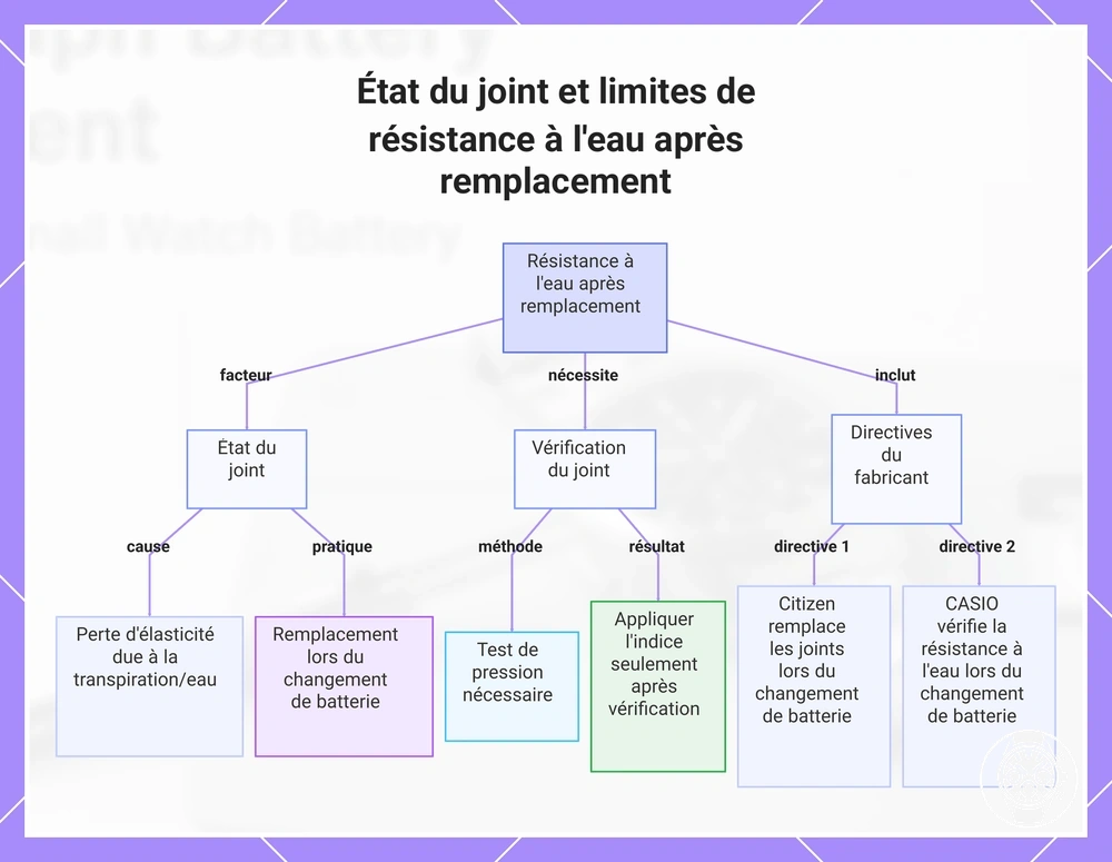 État du joint et limites de résistance à l'eau après remplacement