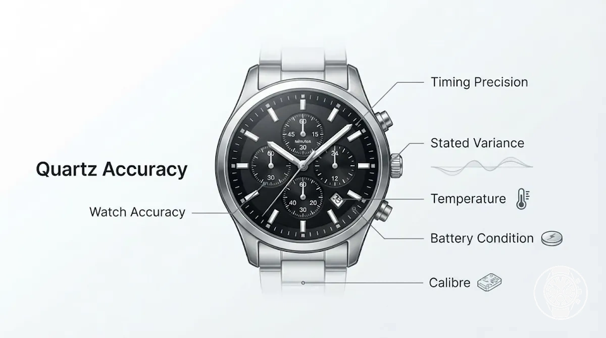 Montre chronographe à quartz pour homme illustrant les attentes en matière de précision pour le chronométrage et le chronographe