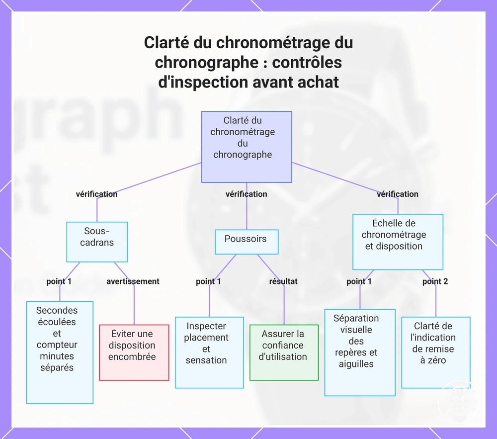 Clarté du chronométrage du chronographe : contrôles d'inspection avant achat