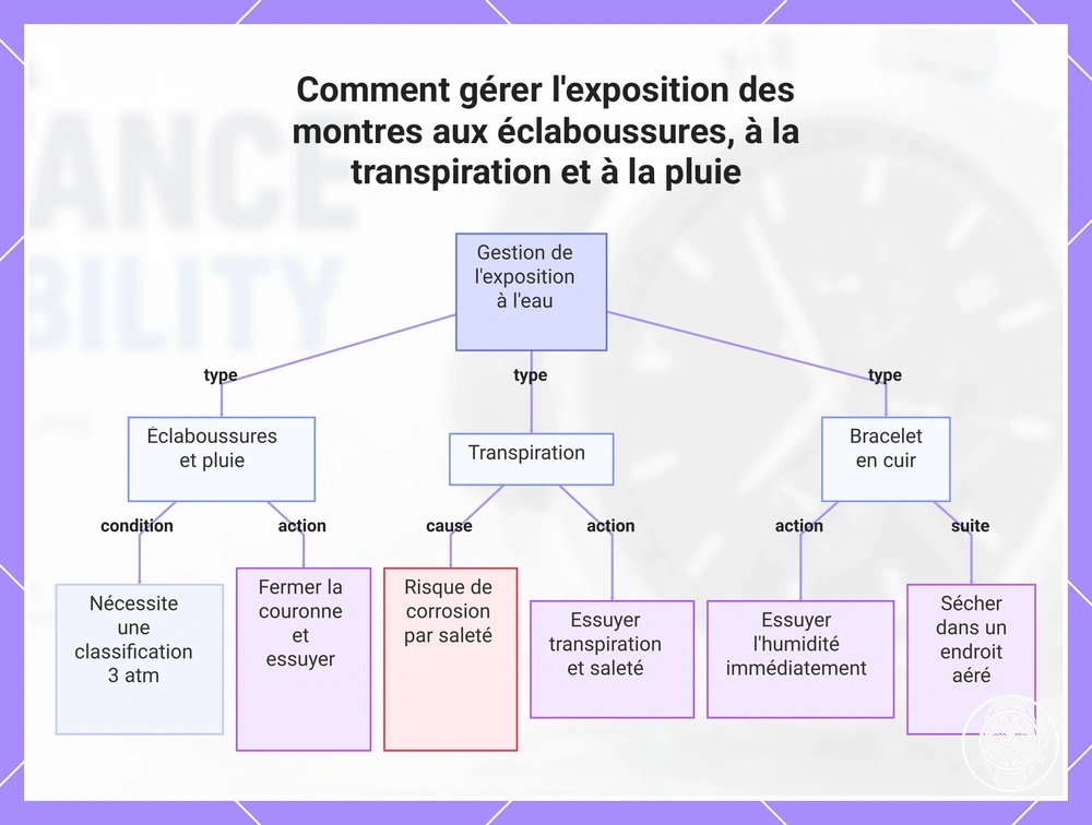 Comment gérer l'exposition des montres aux éclaboussures, à la transpiration et à la pluie