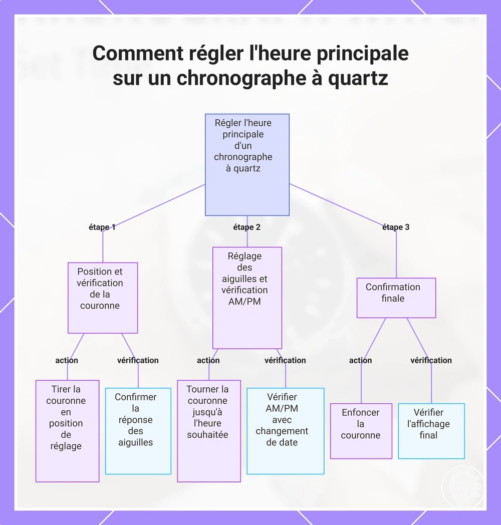 Comment régler l'heure principale sur un chronographe à quartz