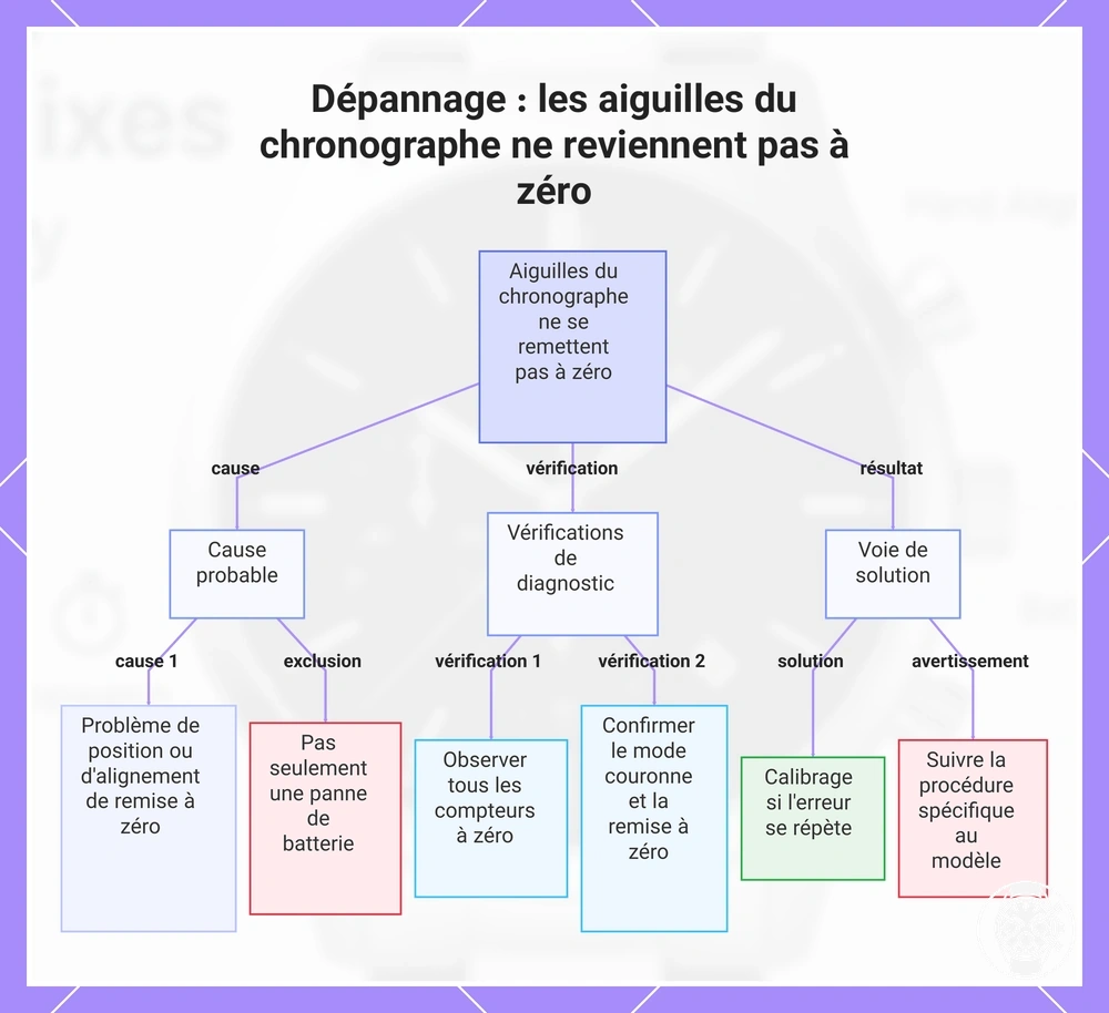 Dépannage : les aiguilles du chronographe ne reviennent pas à zéro