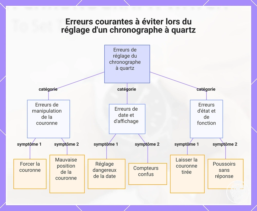 Erreurs courantes à éviter lors du réglage d'un chronographe à quartz