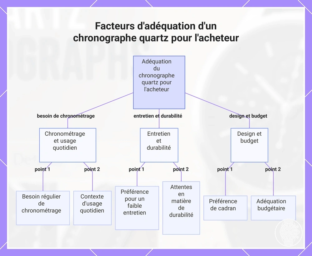 Facteurs d'adéquation d'un chronographe quartz pour l'acheteur