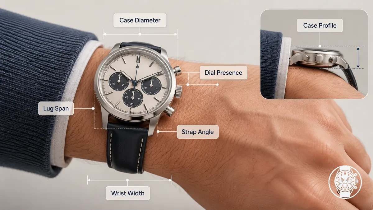 Poignets petits chronographes faible diametre