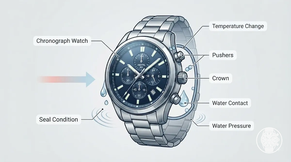 Pourquoi aucune montre chronographe totalement etanche