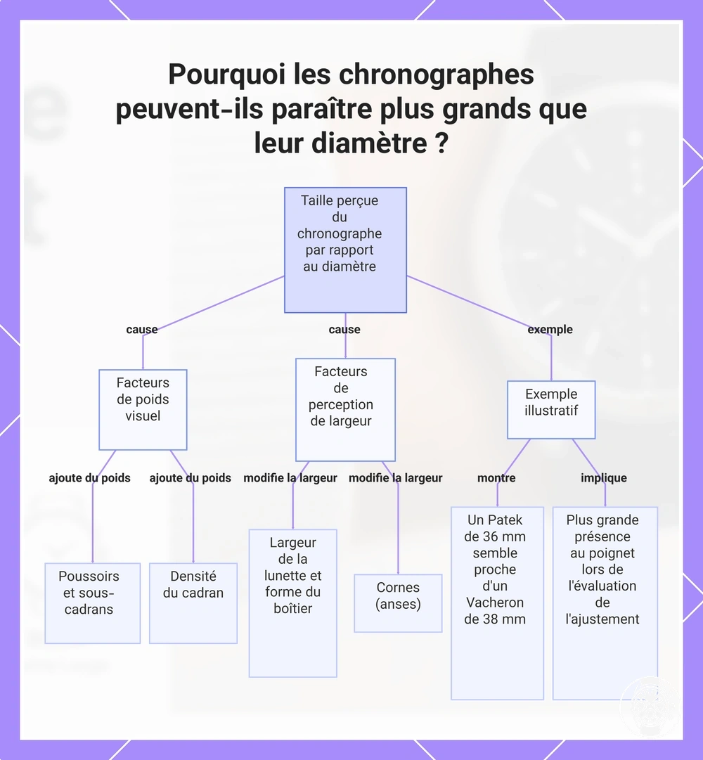 Pourquoi les chronographes peuvent-ils paraître plus grands que leur diamètre ?