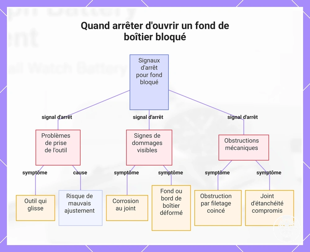 Quand arrêter d'ouvrir un fond de boîtier bloqué