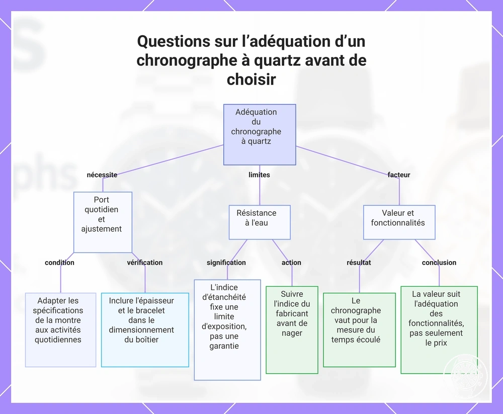 Questions sur l’adéquation d’un chronographe à quartz avant de choisir