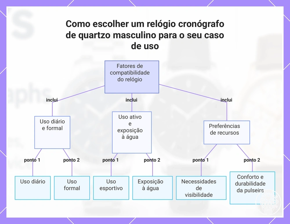 Como escolher um relógio cronógrafo de quartzo masculino para o seu caso de uso