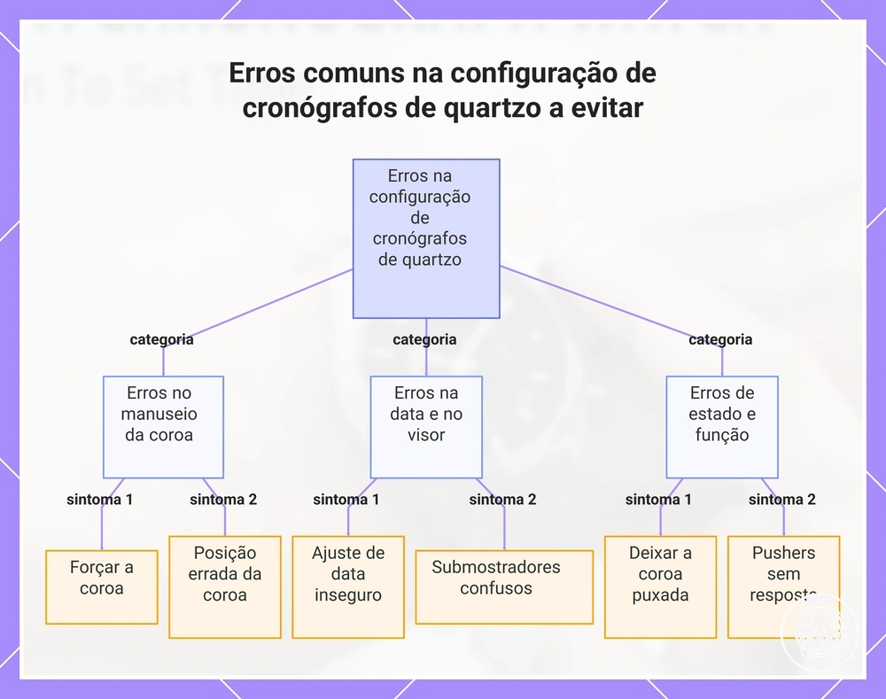 Erros comuns na configuração de cronógrafos de quartzo a evitar