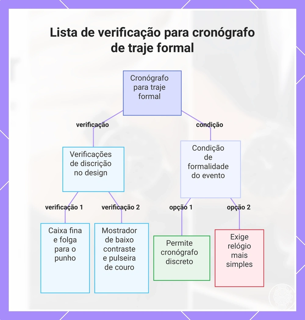 Lista de verificação para cronógrafo de traje formal