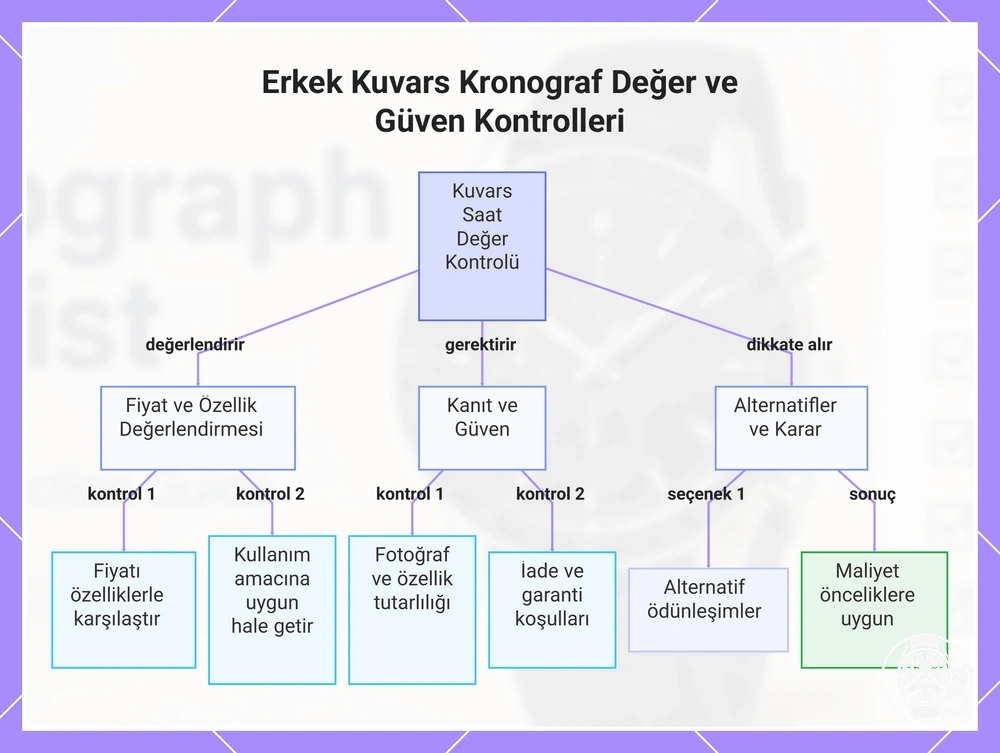 Erkek Kuvars Kronograf Değer ve Güven Kontrolleri