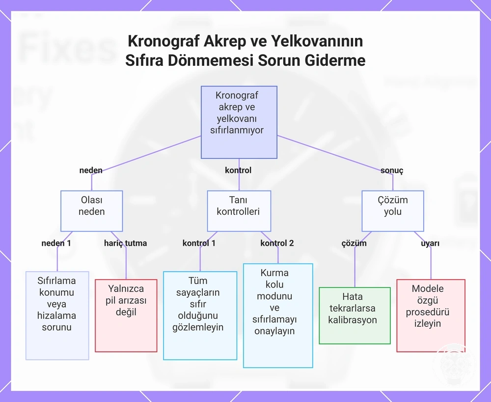 Kronograf Akrep ve Yelkovanının Sıfıra Dönmemesi Sorun Giderme