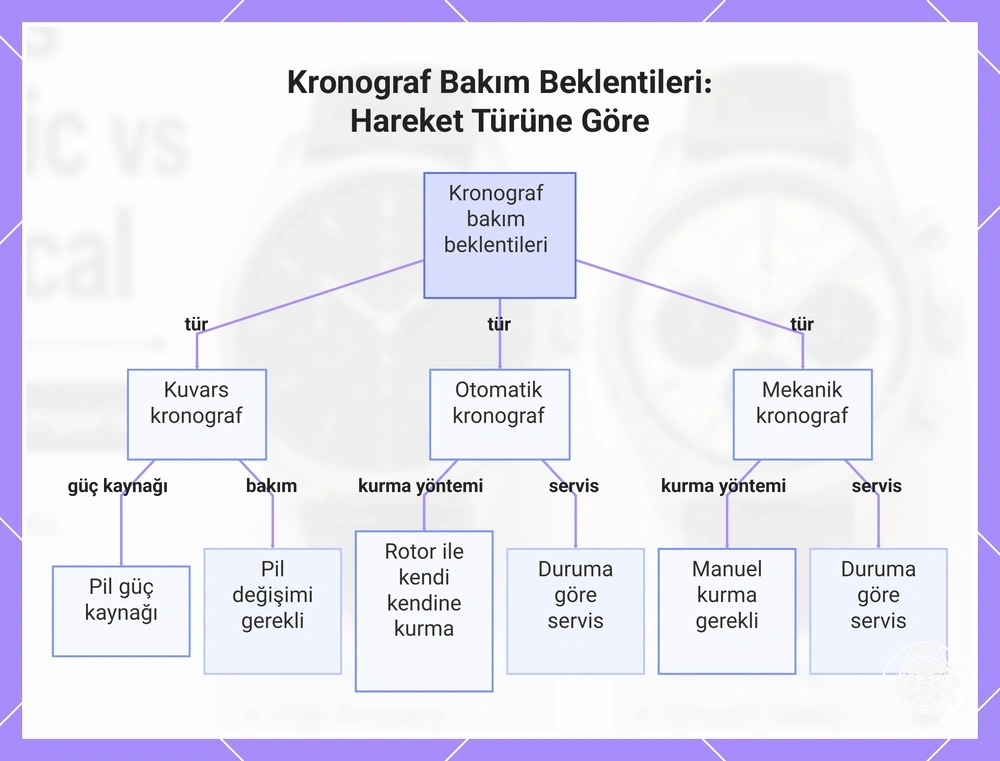 Kronograf Bakım Beklentileri: Hareket Türüne Göre