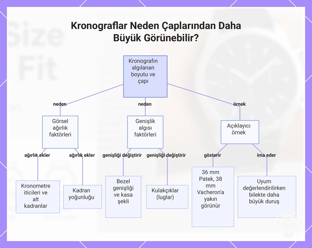 Kronograflar Neden Çaplarından Daha Büyük Görünebilir?
