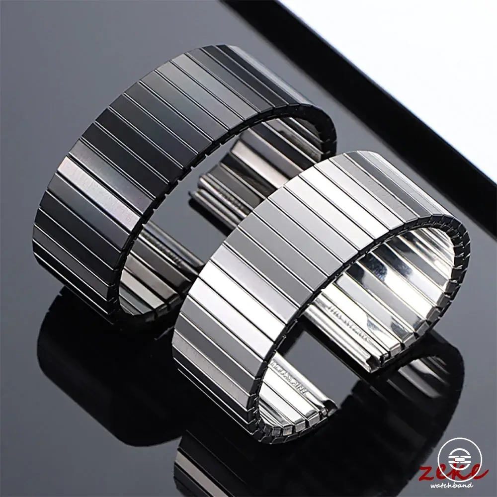 Elastisches Metall-Uhrenarmband aus Edelstahl mit dehnbarem Gliederarmband-Design