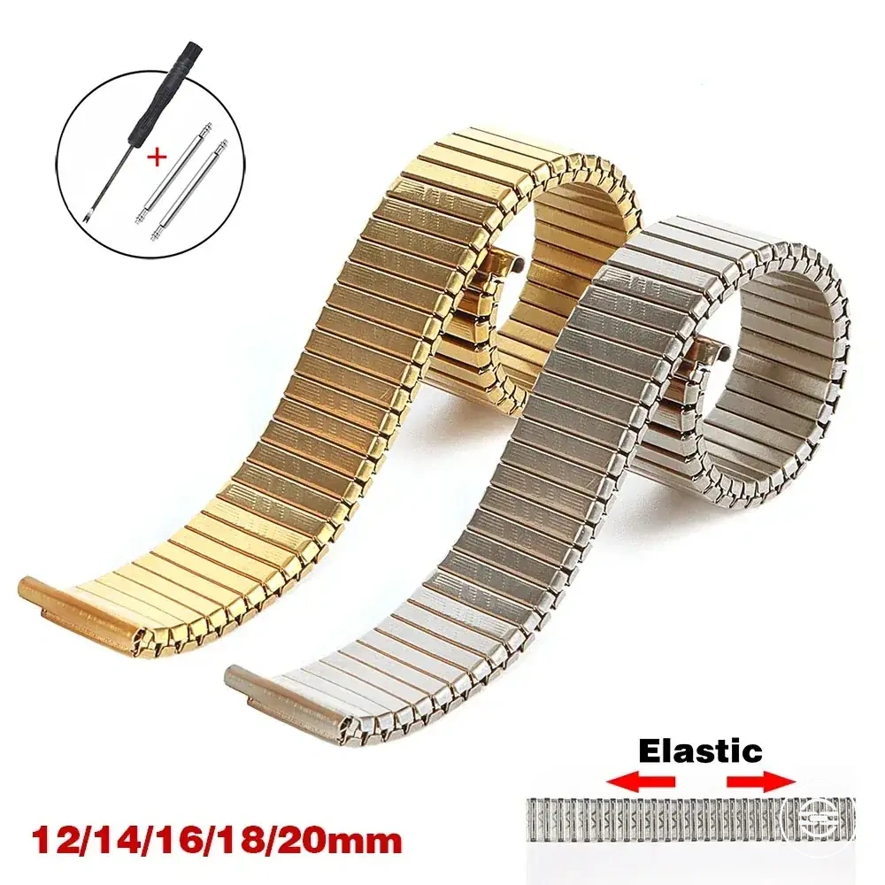 Elastisches Stretch-Uhrenarmband aus Edelstahl mit Werkzeug und Armbandgliedern