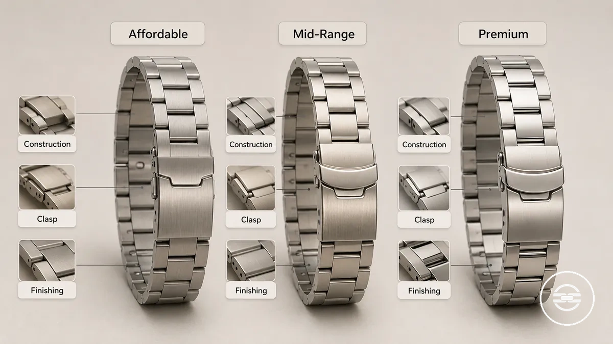 Níveis de preço e expectativas realistas de valor para pulseiras metálicas