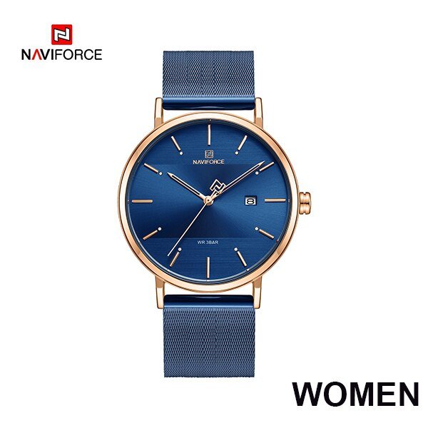 montre femme marque NAVIFORCE Bracelet bleu avec cadran bleu montre femme marque NAVIFORCE Bracelet bleu avec cadran bleu