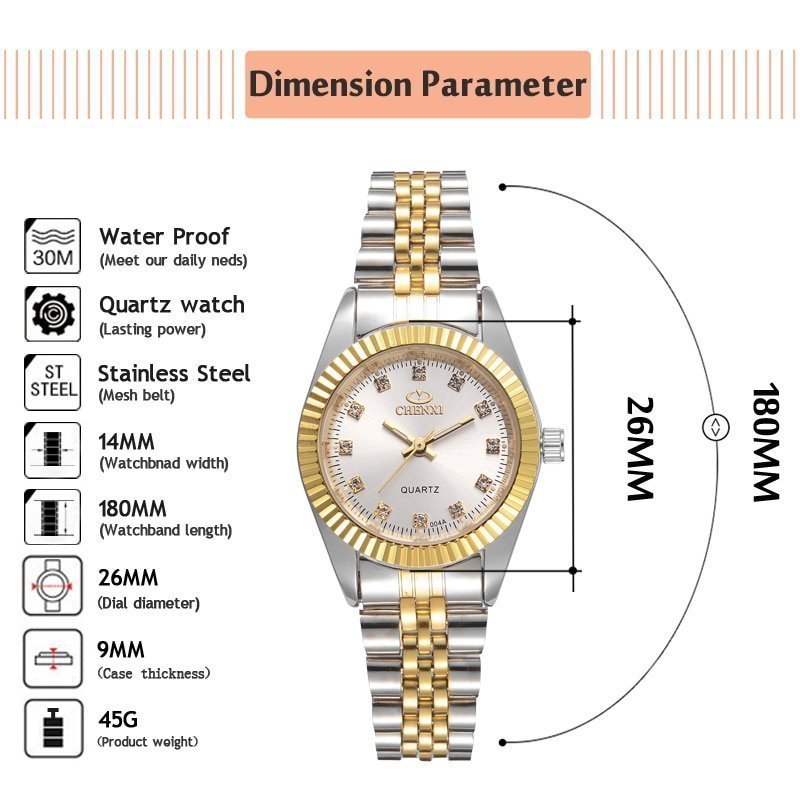 CHENXI montre de luxe pour femmes en acier inoxydable Quartz diamant tanche l gante la mode 1 CHENXI montre de luxe pour femmes en acier inoxydable Quartz diamant tanche l gante la mode 1