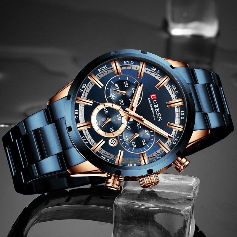 CURREN montre de sport pour hommes Top marque de luxe Quartz enti rement en acier tanche 1