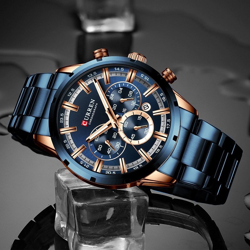 CURREN montre de sport pour hommes Top marque de luxe Quartz enti rement en acier tanche 3