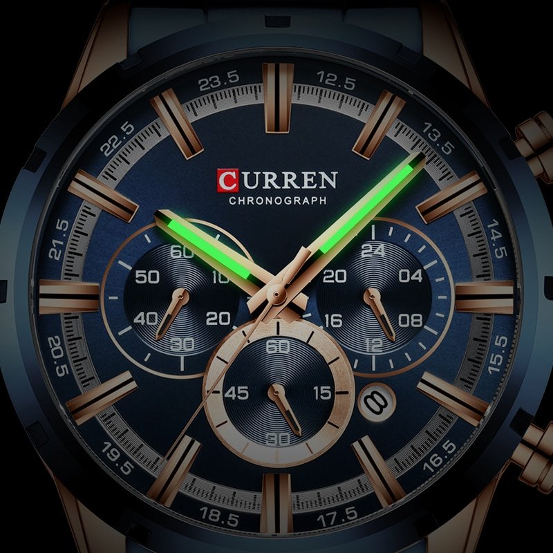 CURREN montre de sport pour hommes Top marque de luxe Quartz enti rement en acier tanche 4